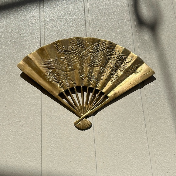 Phoenix Rising: Vintage Brass Fan - Picture 1 of 2